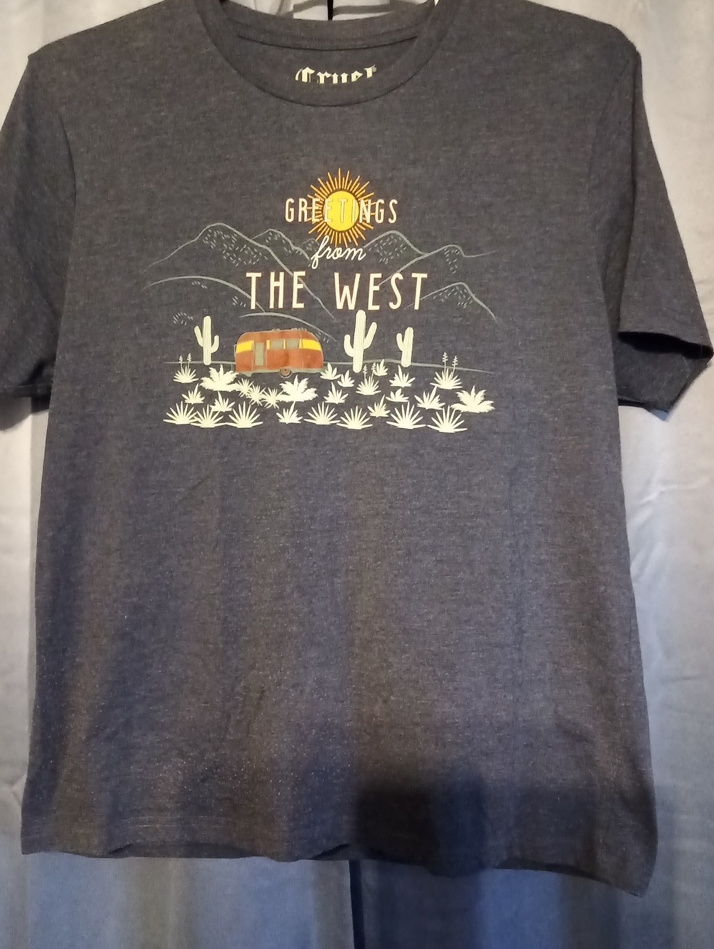Blue 'Greetings From The West' Graphic Tee